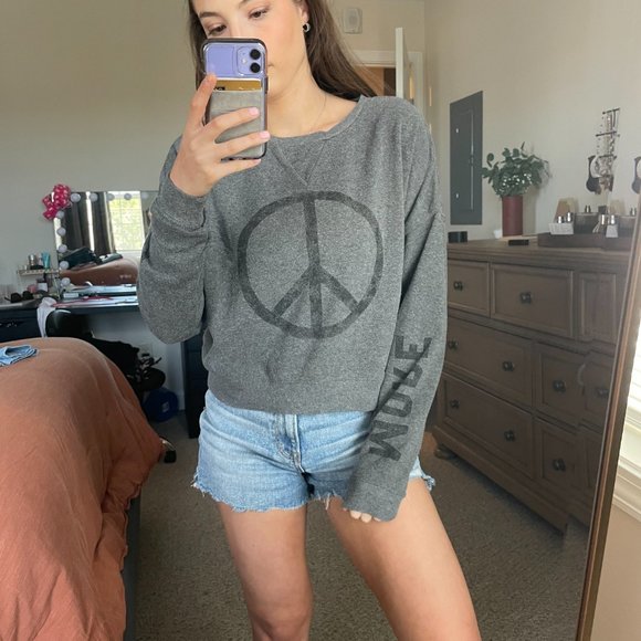 Cropped peace sweatshirt - Picture 2 of 7